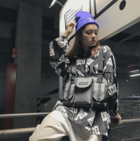 Casual sports backpack, wild color, color, men and women, student bag, trend (Option: Gray)